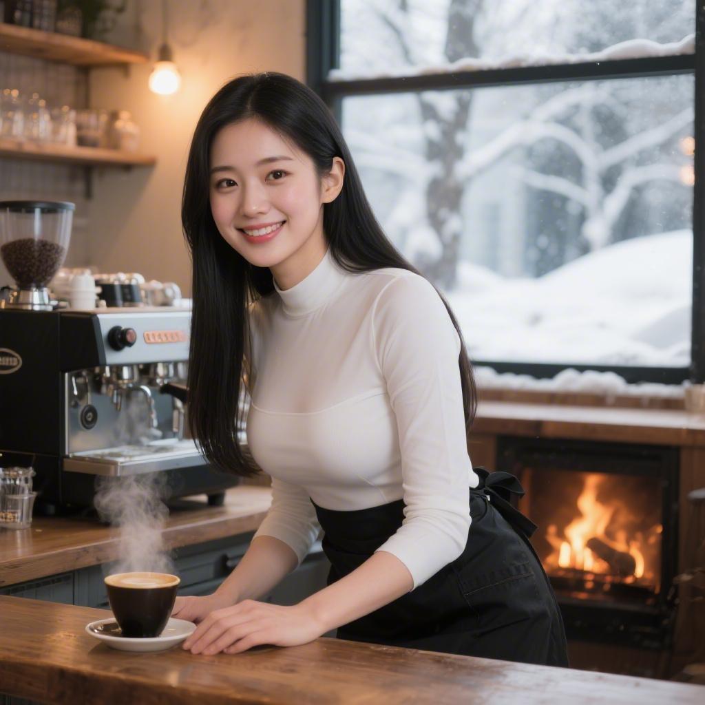 冬の喫茶店で出会った巨乳のバリスタにカウンター裏でフェラチオされた話