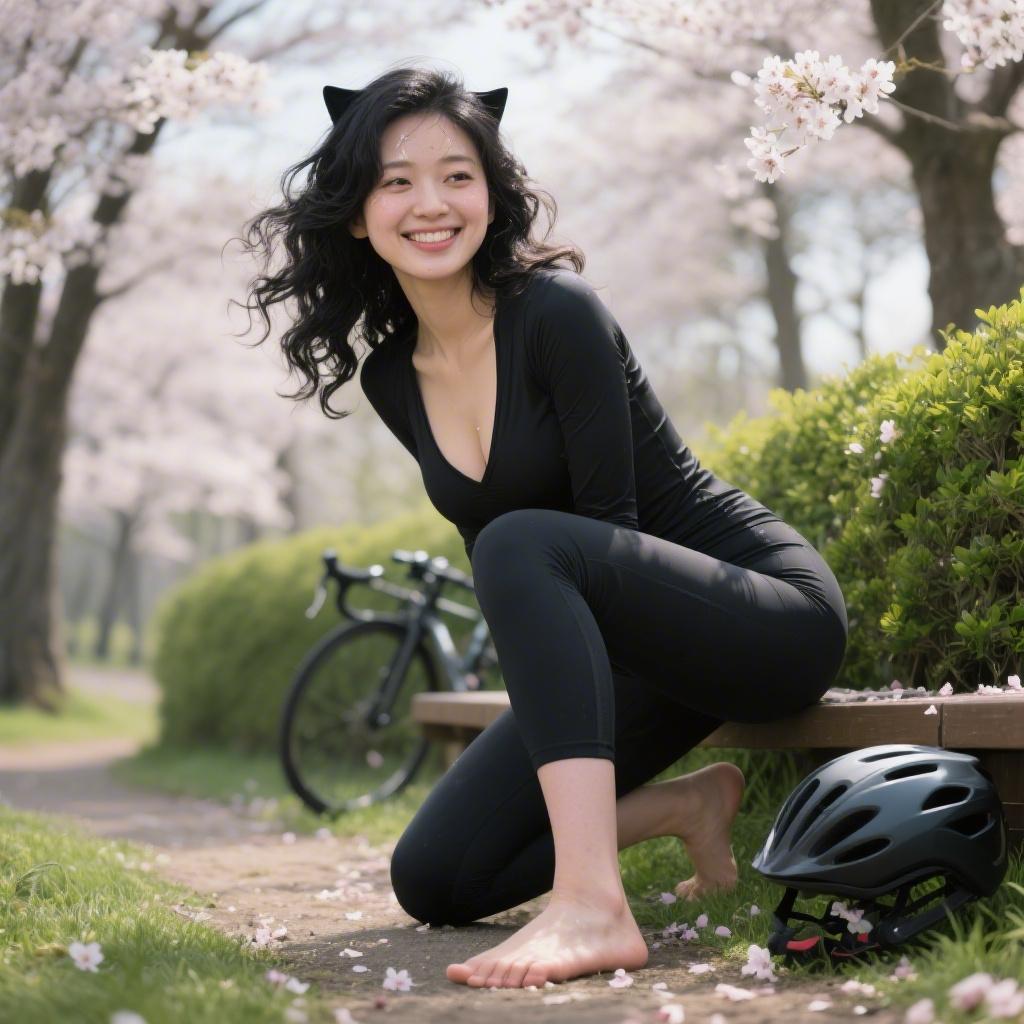 春の自転車道で出会った巨乳のサイクリストに道端で足コキされた話