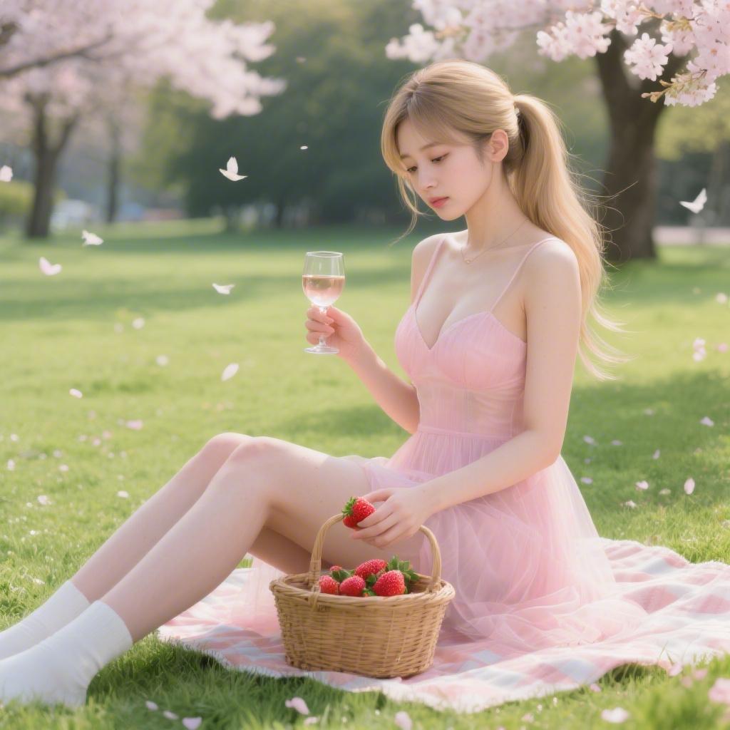 春のピクニックで出会った巨乳のピクニックコーディネーターに芝生で手コキされた話