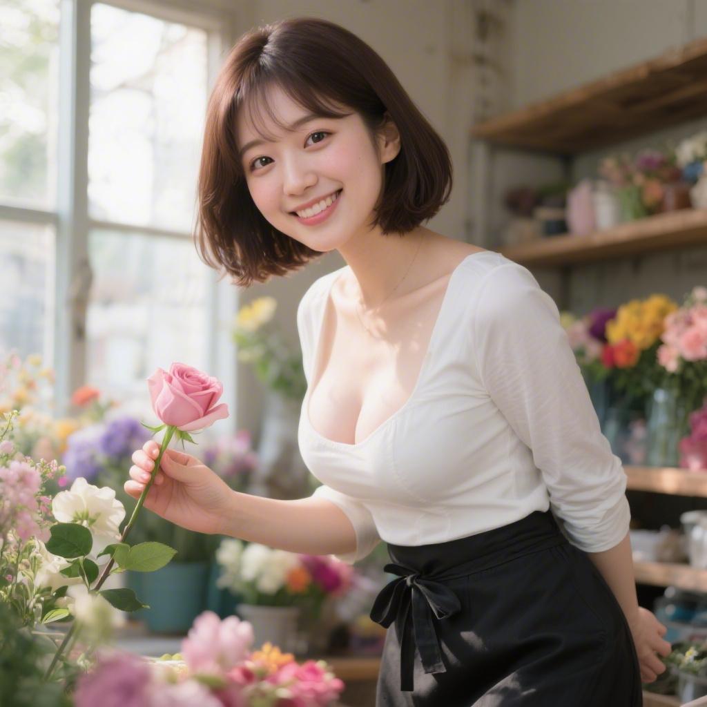 春のフラワーアレンジメントで出会った巨乳のフラワーアーティストに花屋裏でフェラされた話