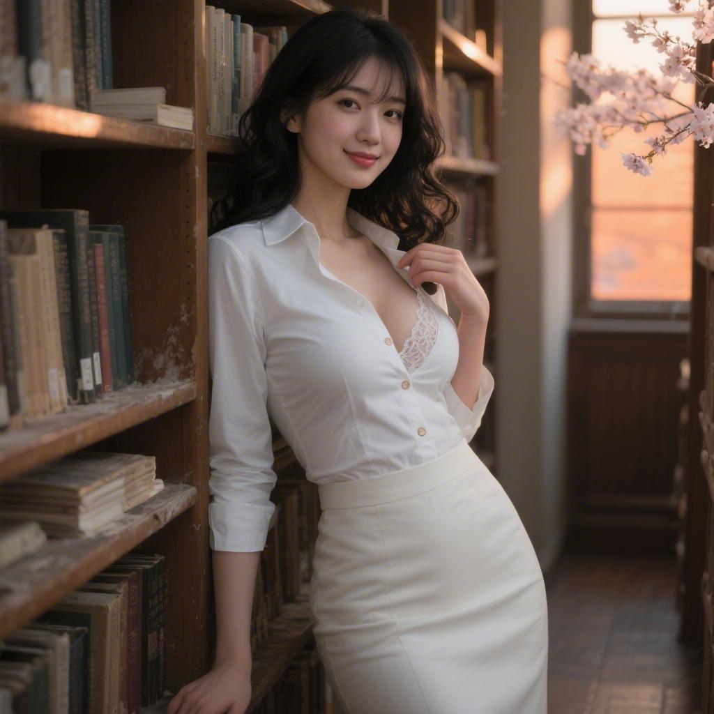 街中のカフェで出会った巨乳の図書館員に本棚の隙間で乳首舐めされた話