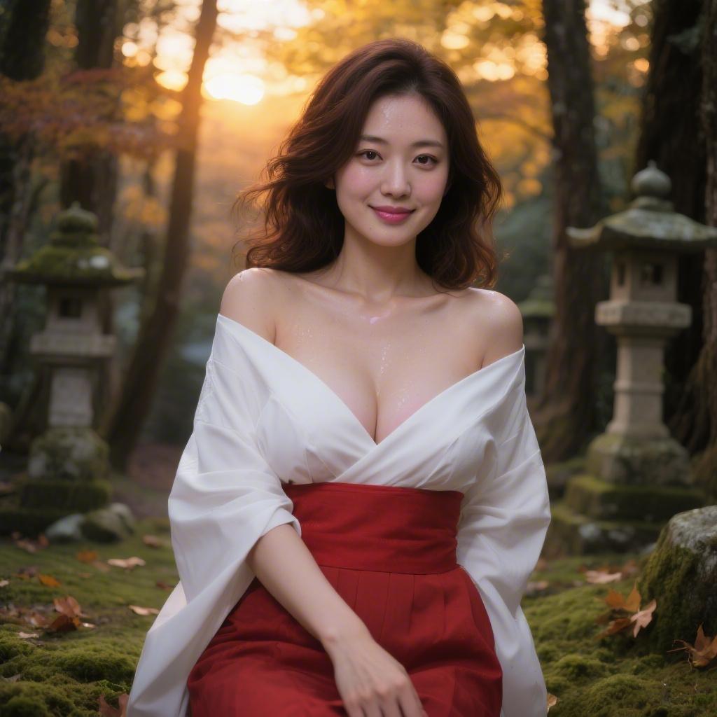 地元の祭りの屋台を手伝った巨乳の巫女さんに神社の裏で神事風おっぱい奉仕された話