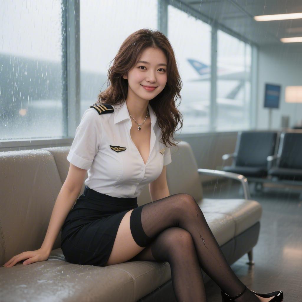 空港ラウンジで出会った巨乳の客室乗務員に搭乗前の待合室でフェラチオされた話