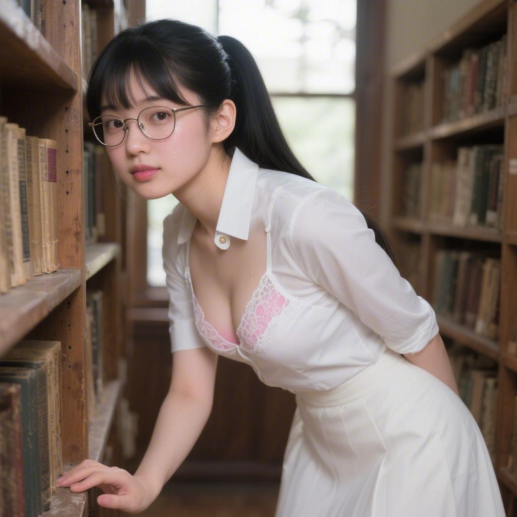 図書館の自習室で出会った巨乳の司書の卵に本棚間でキスと揉みされた話