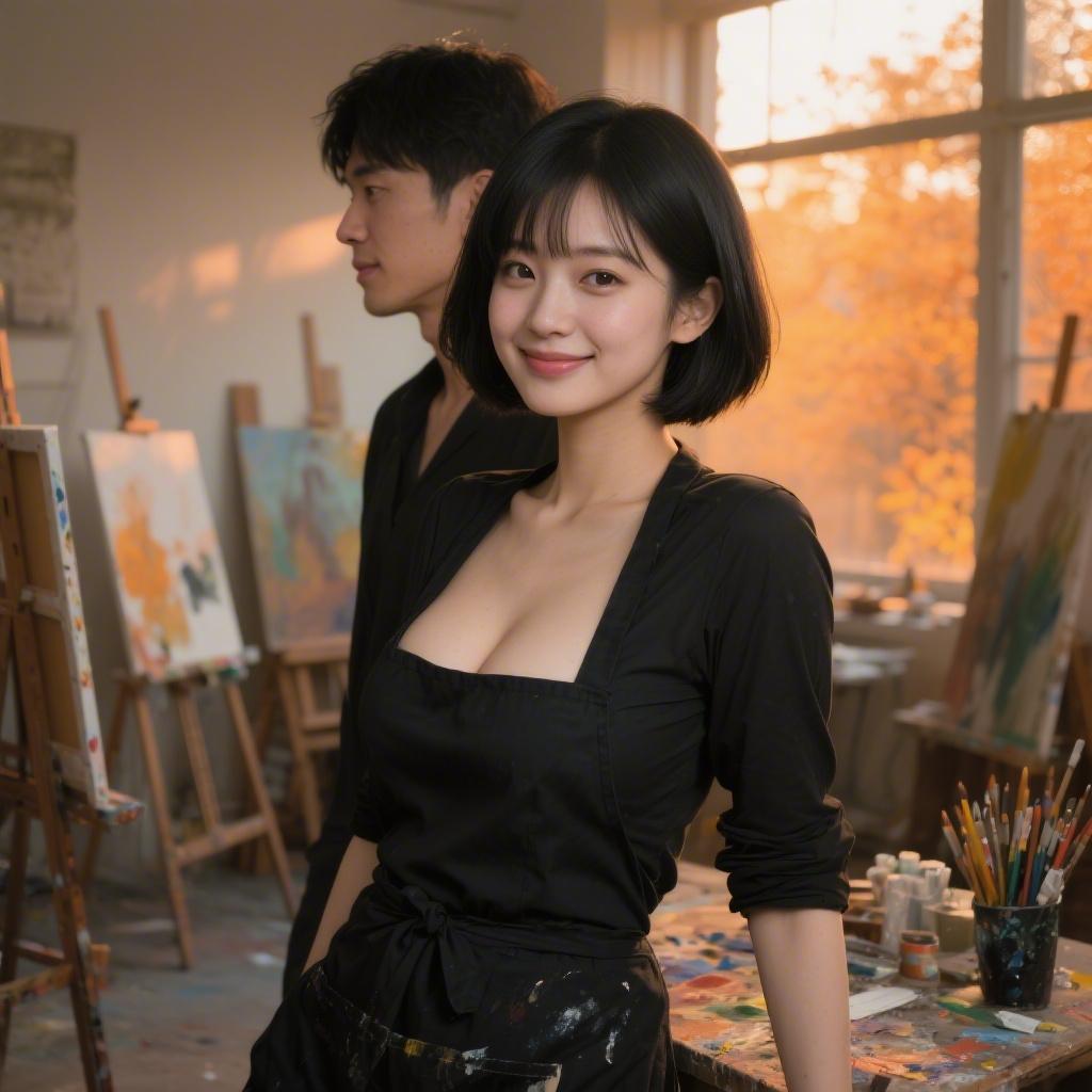 秋の美術学校アトリエで巨乳の生徒に乳首を吸われて溶けた話