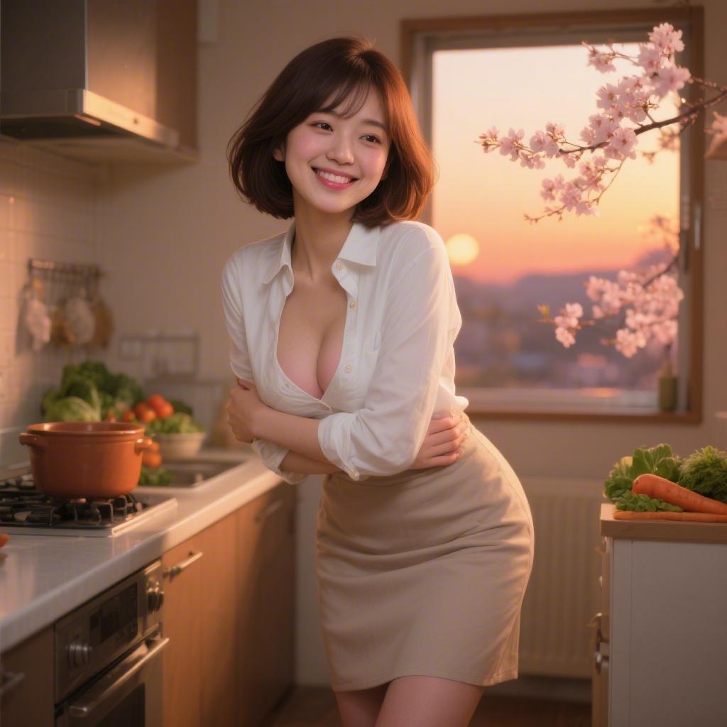 春の夕方にアパートの共有キッチンでルームメイトの巨乳に抱きつかれて揉み返された話