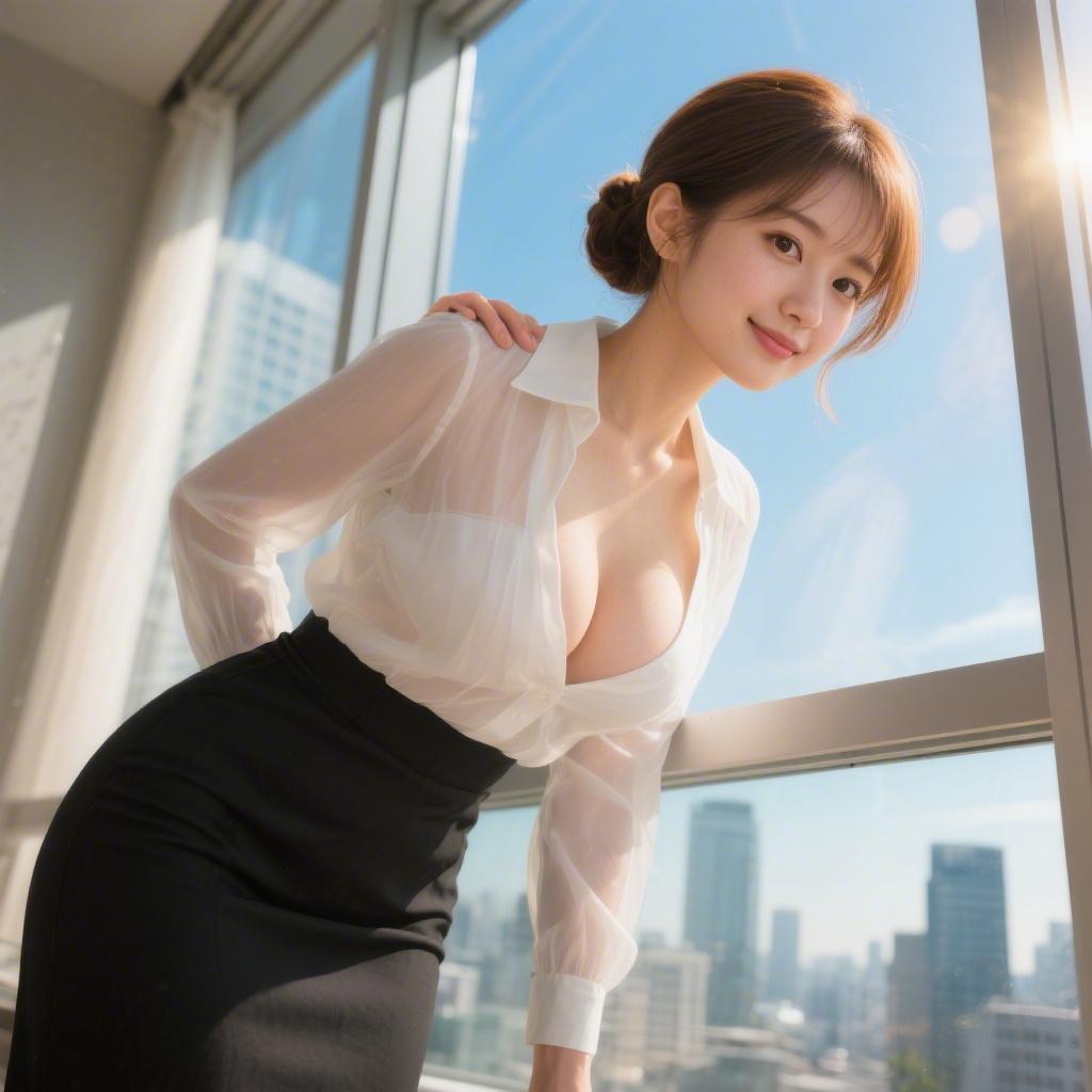高層ビルの展望室で巨乳の建築家に胸を顔面騎乗された話