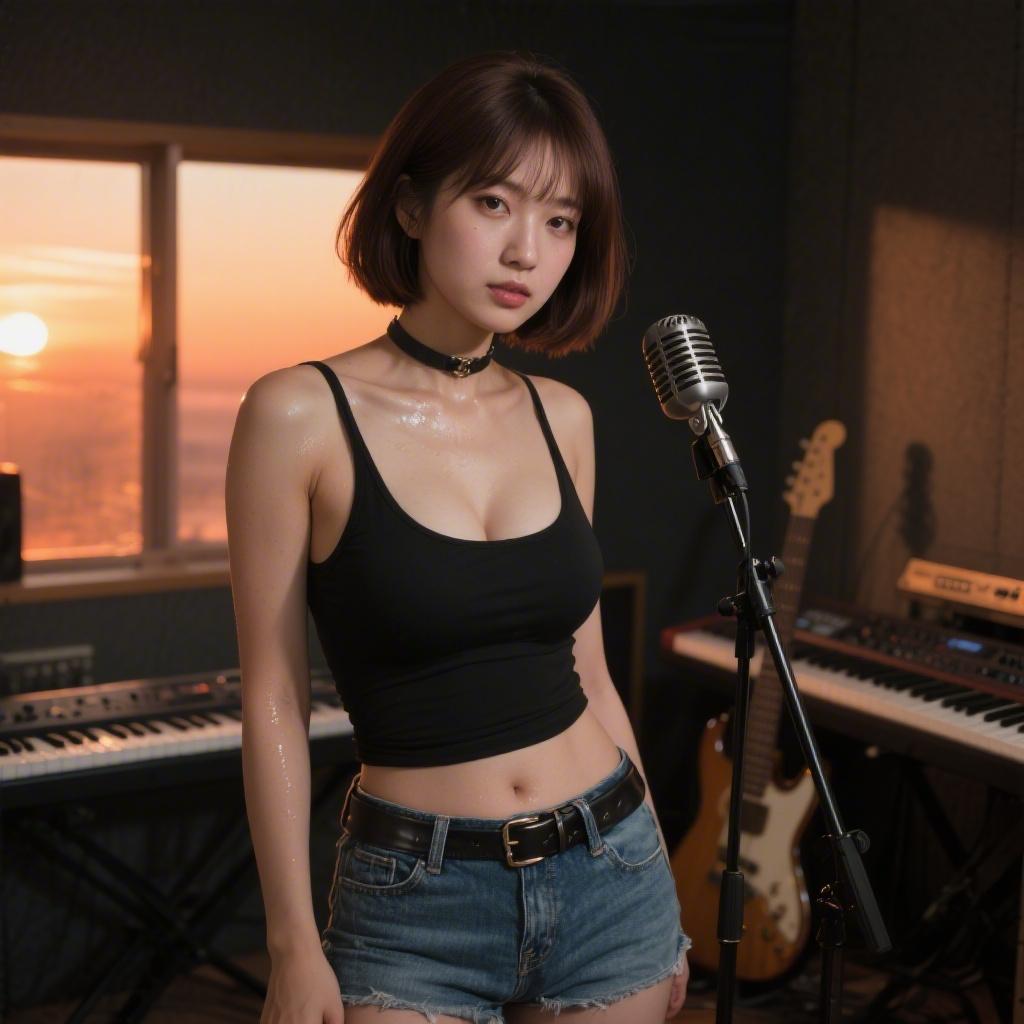 巨乳のミュージシャンに黄昏のスタジオでシックスナインされた話