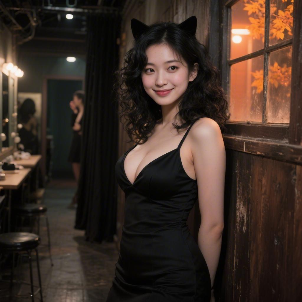 秋の劇場裏で巨乳女優に言葉責めで射精させられた話