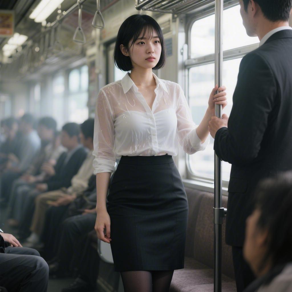 夏の列車内で巨乳通勤女に太ももコキされた話