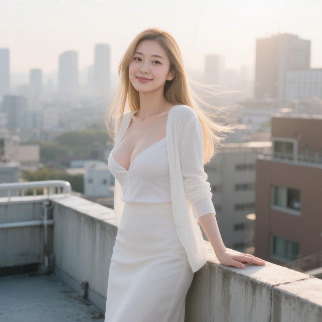 無季節の午前のアパート屋上で巨乳の大家さんに感覚共有のキスで悶絶した話