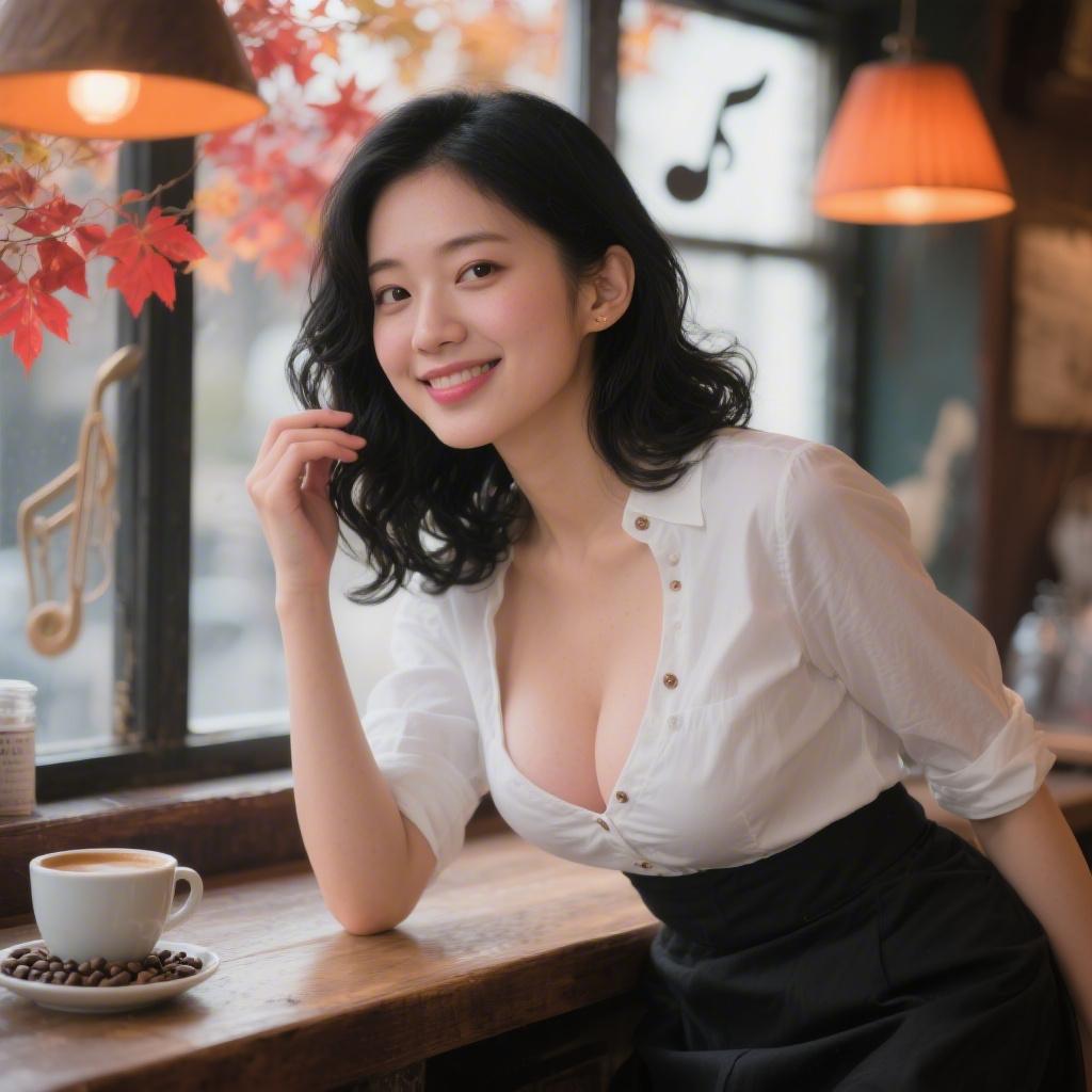秋の喫茶店カウンターで巨乳バリスタに囁かれながら胸を触らされた話