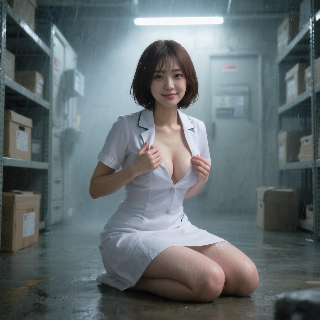 深夜の病院倉庫で出会った巨乳の看護師に柔らかい胸で挟まれて優しく刺激された話