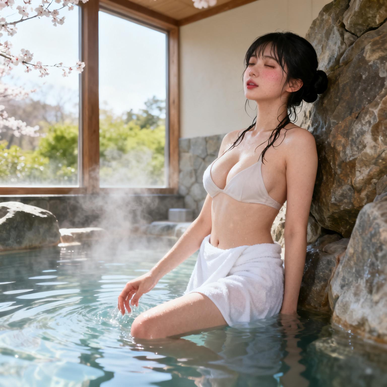 【温泉・看護師】混浴風呂で出会った巨乳の看護師に浴槽内で激しく手コキされた話