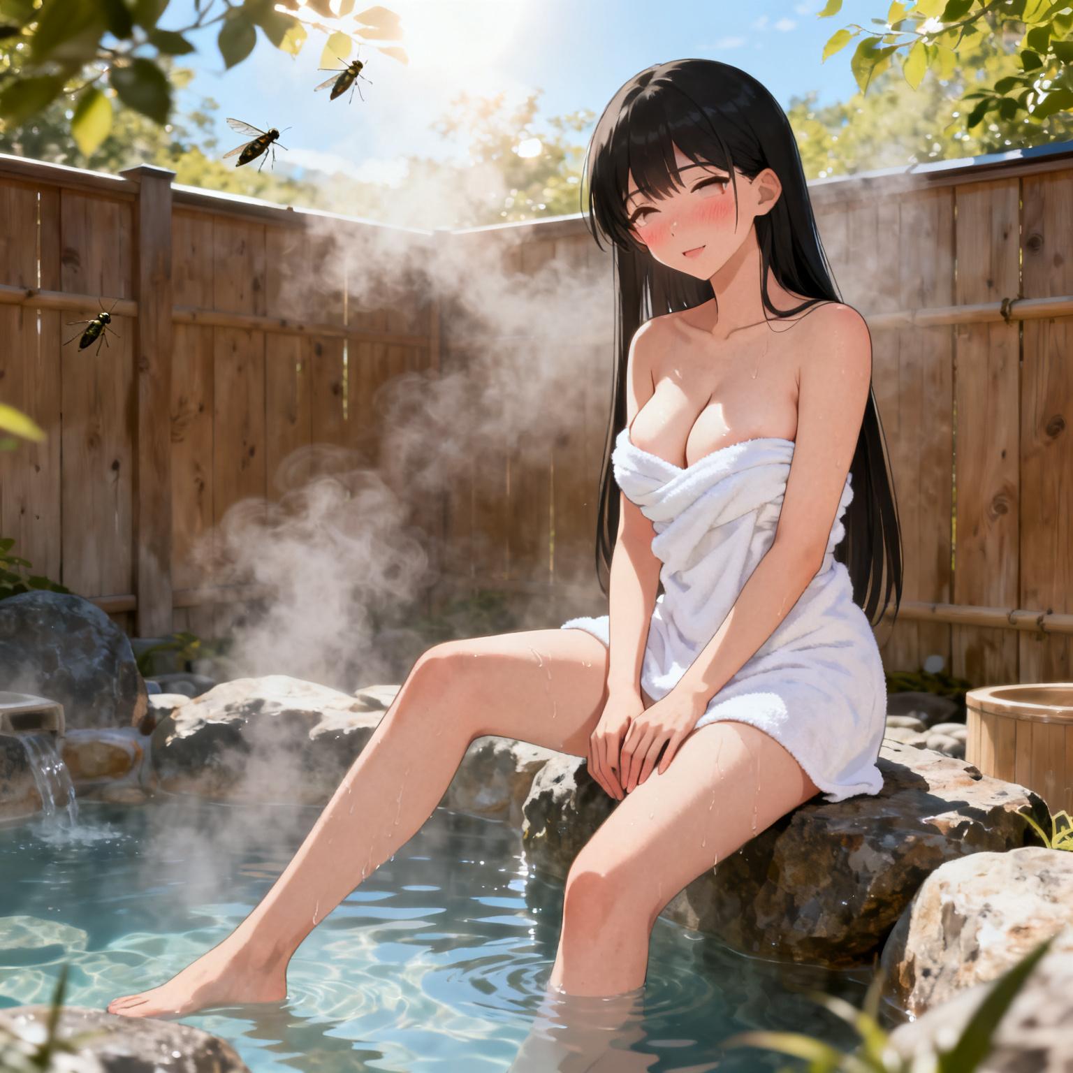 【温泉・女子大生】秘湯の貸切露天で出会った巨乳女子大生にねっとりしゃぶり尽くされた話