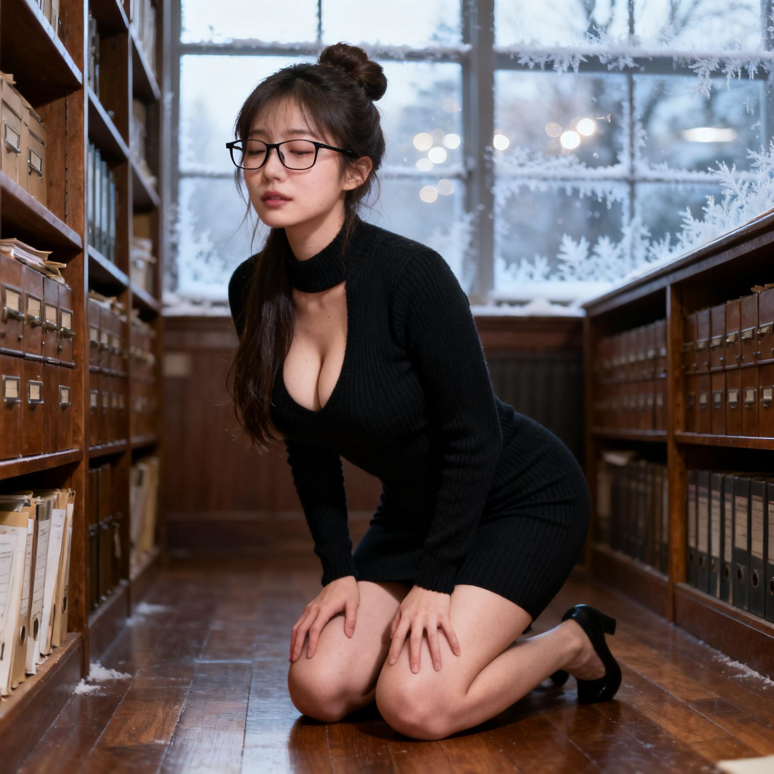 巨乳の図書館司書に書庫でフェラチオされた話