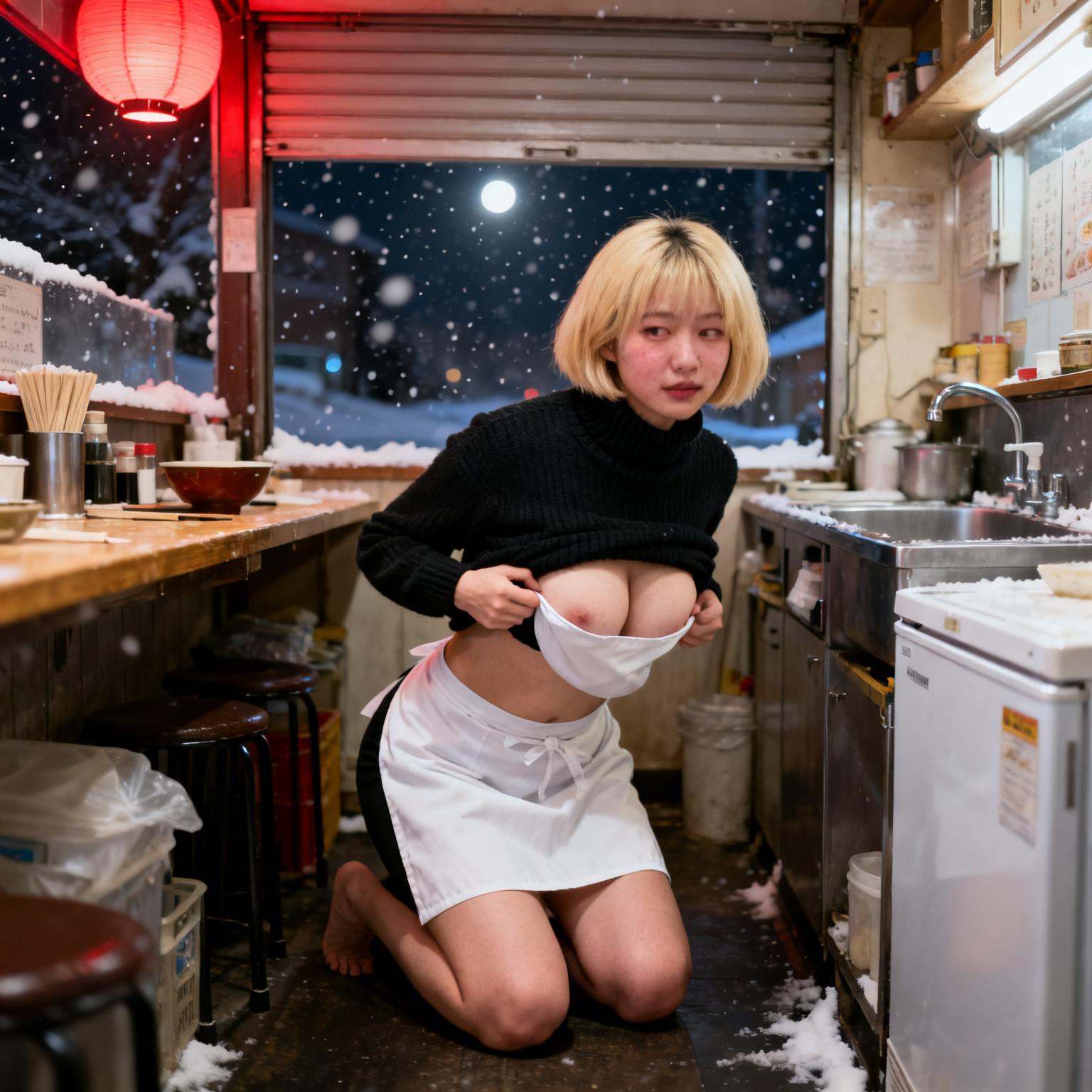 路地裏ラーメン屋の女将にカウンター奥で巨乳パイズリされた話