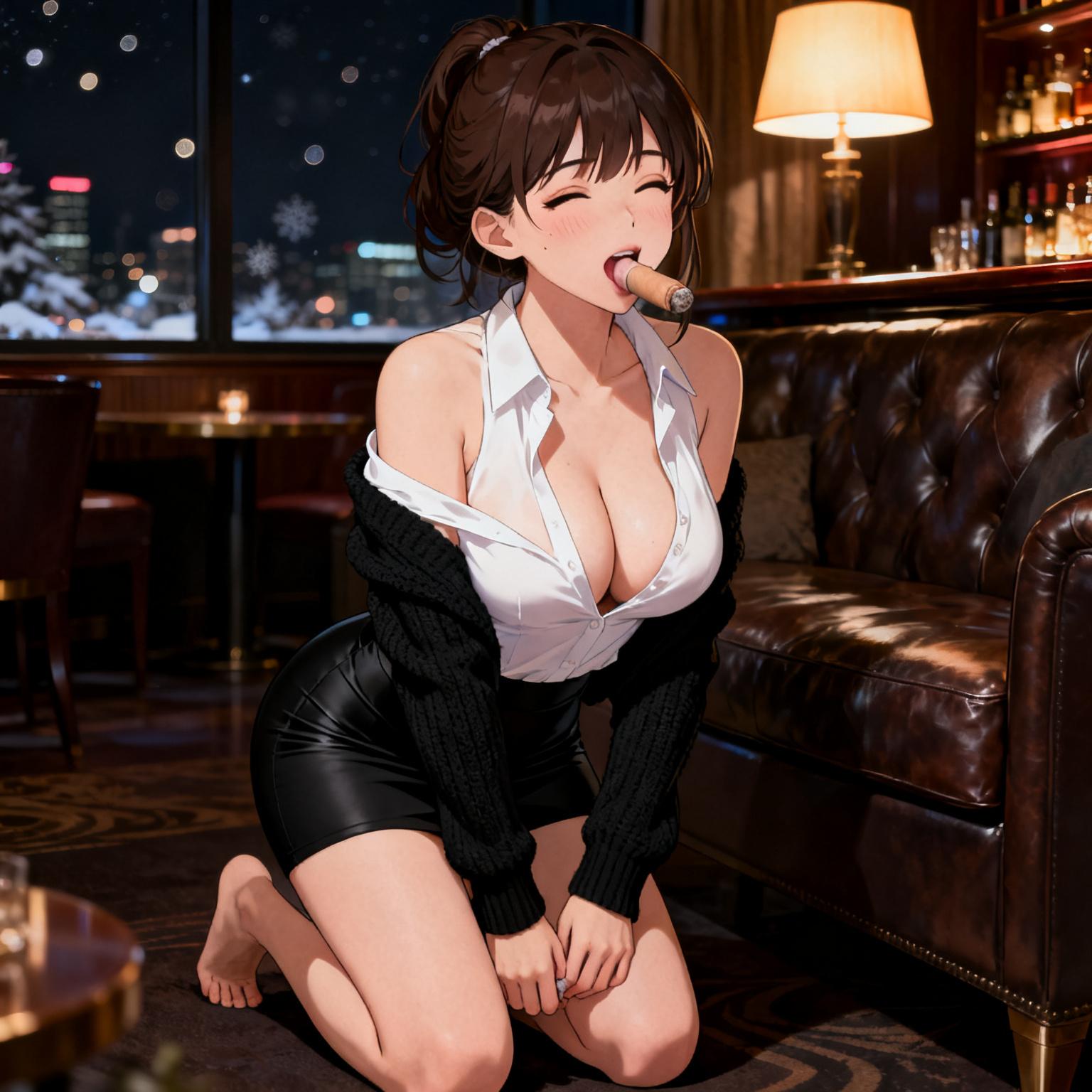 【飲み会・女上司】夜のバーで同僚たちと別れた後、巨乳の女上司にフェラチオされた話